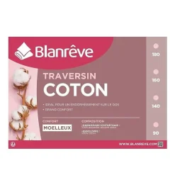 BLANREVE Traversin en coton - 160 cm - Blanc