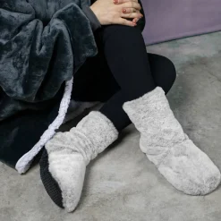 Boots, bottes, chaussons chauffants micro ondes déhoussables - Du 36 au 43 - Gris clair - Vivezen