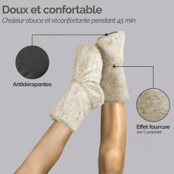 Boots, bottes, chaussons chauffants micro ondes déhoussables - Du 36 au 43 - Gris clair - Vivezen