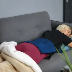 Bouillotte, coussin chauffant 45 x 30 cm pour le dos ou autres parties du corps - Bleu - Vivezen