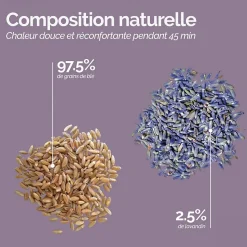 Bouillotte, coussin chauffant 45 x 30 cm pour le dos ou autres parties du corps - Bleu - Vivezen