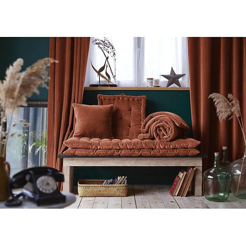 Bout de lit 90 x 200 cm "César" Velours de Coton - César Terracotta