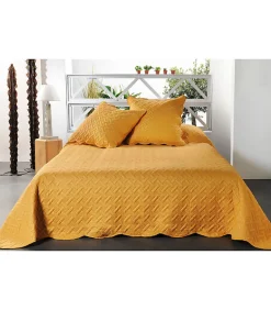 Boutis contemporain moutarde - 230x250cm - Moutarde