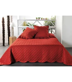 Boutis contemporain terre cuite - 250x260cm - Rouille