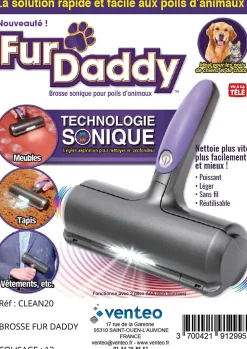 Brosse anti-poils animaux Fur Daddy Venteo