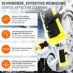 Brosse de Lavage Auto avec Manche Télescopique, Réglable de 130 à 300 cm