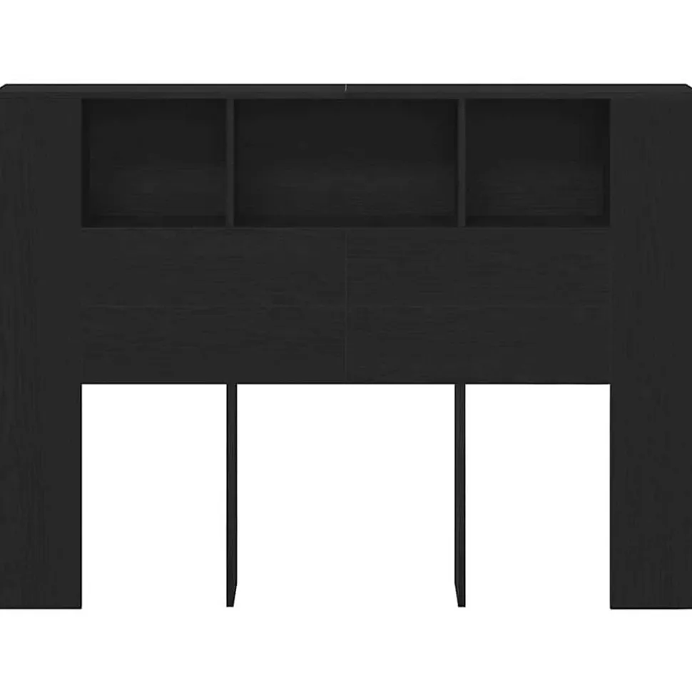 Cabinet de Tête de Lit Chêne noir 120 x 18.5 x 102.5 cm vidaXL