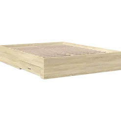 Cadre de lit avec tiroirs sans matelas chêne sonoma 160x200 cm