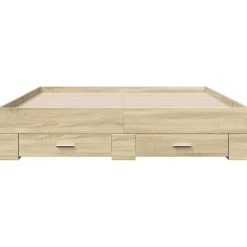 Cadre de lit avec tiroirs sans matelas chêne sonoma 160x200 cm
