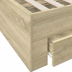 Cadre de lit avec tiroirs sans matelas chêne sonoma 160x200 cm