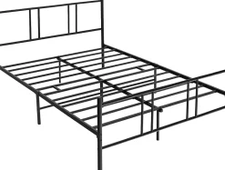Cadre de Lit de Plateforme Sommier Lit Double King Size en Métal Rangement sous Lit Haute Tête 101cm