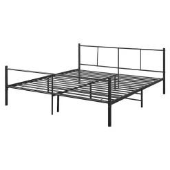 Cadre de Lit Double en Métal Laos 180 x 200 cm Noir Mat en.casa