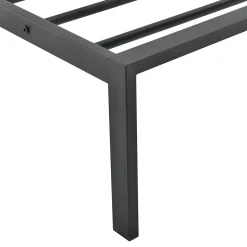 Cadre de Lit double en Métal Imatra 180 x 200 cm Noir Mat en.casa