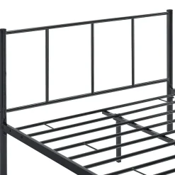 Cadre de Lit Double en Métal Laos 160 x 200 cm Noir Mat en.casa