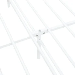 Cadre de lit double Florenz Acier Revêtu par Poudre 160 x 200 Blanc en.casa