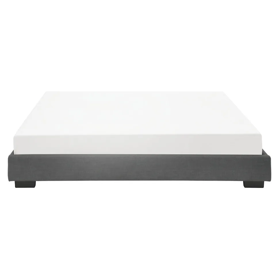 Cadre de Lit Double Masari Rembourré avec Similicuir Noir 200 x 180 cm Corium