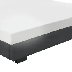 Cadre de Lit Double Masari Rembourré avec Similicuir Noir 200 x 180 cm Corium