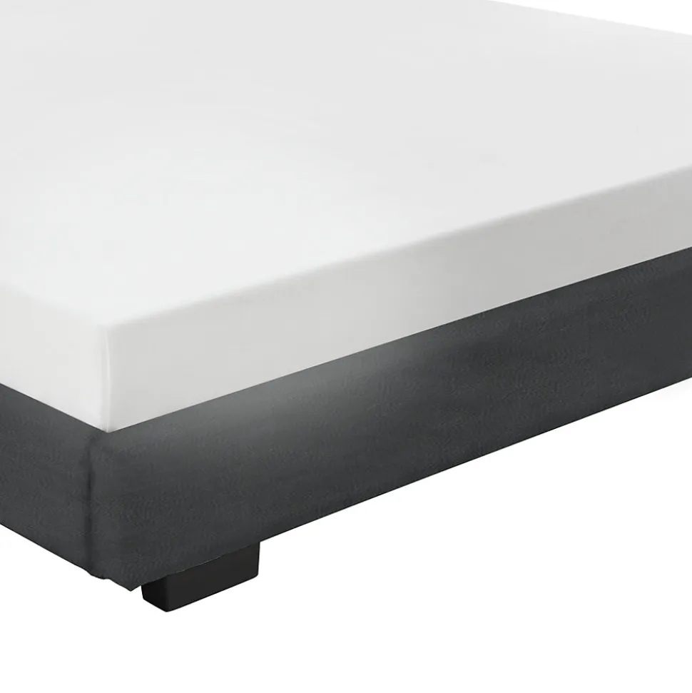 Cadre de Lit Double Masari Rembourré avec Similicuir Noir 200 x 180 cm Corium