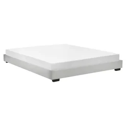 Cadre de Lit Double Masari Rembourré avec Similicuir Blanc 200 x 140 cm Corium