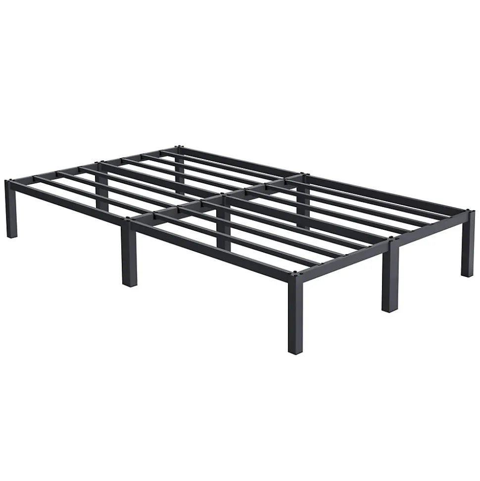 Cadre de lit en acier sommier à lattes anthracite chambre à coucher 120 x 200 cm