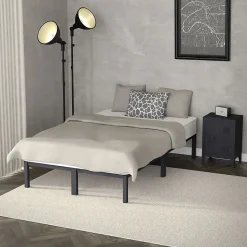 Cadre de lit en acier sommier à lattes anthracite chambre à coucher 120 x 200 cm