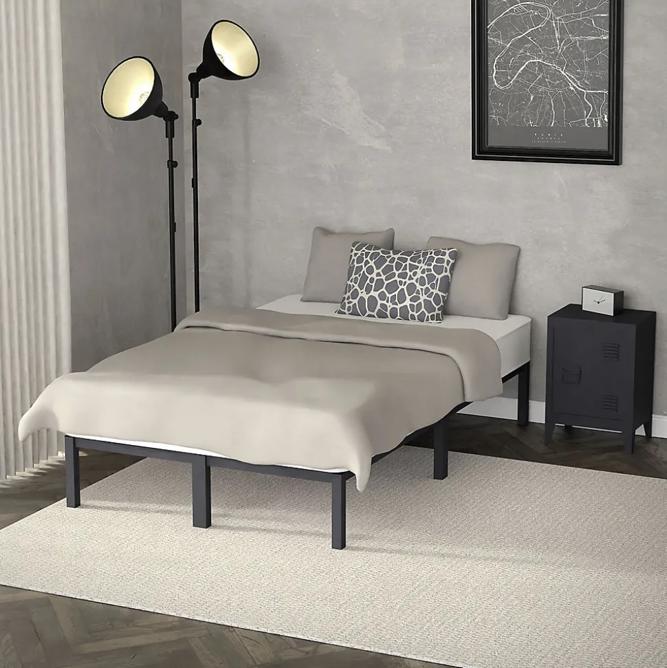 Cadre de lit en acier sommier à lattes anthracite chambre à coucher 120 x 200 cm