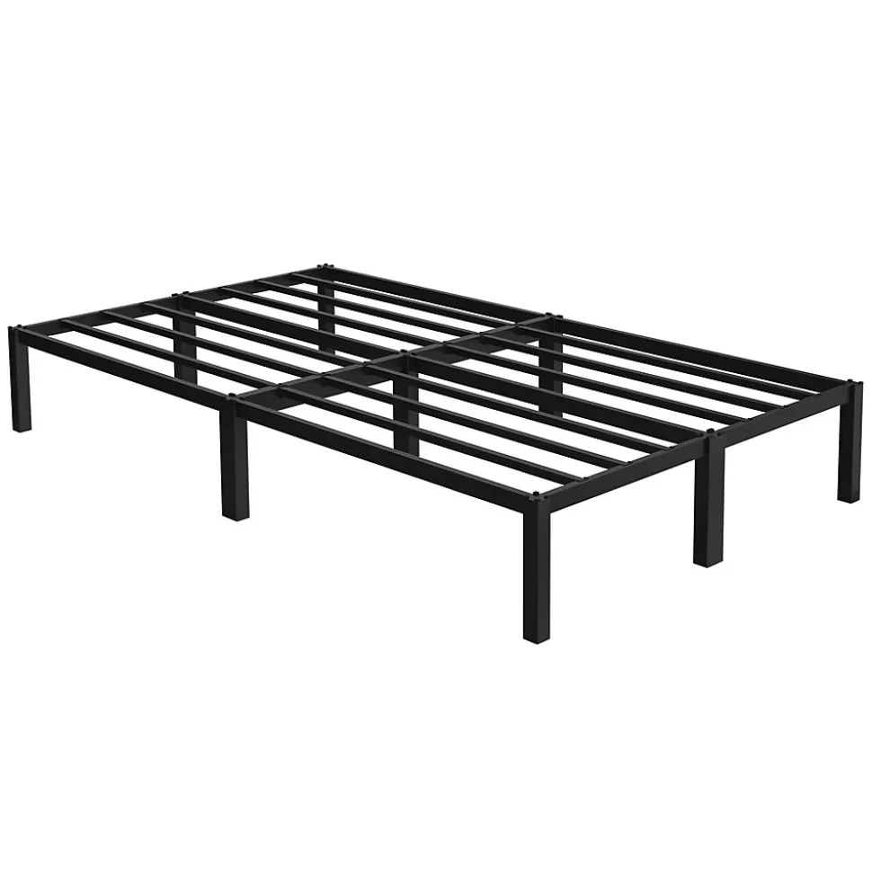 Cadre de lit en acier sommier à lattes noir moderne chambre à coucher 120x200 cm