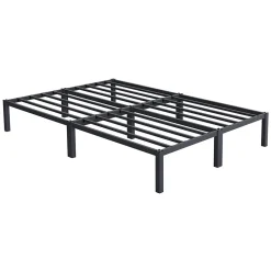 Cadre de lit en acier sommier à lattes anthracite chambre à coucher 140 x 200 cm