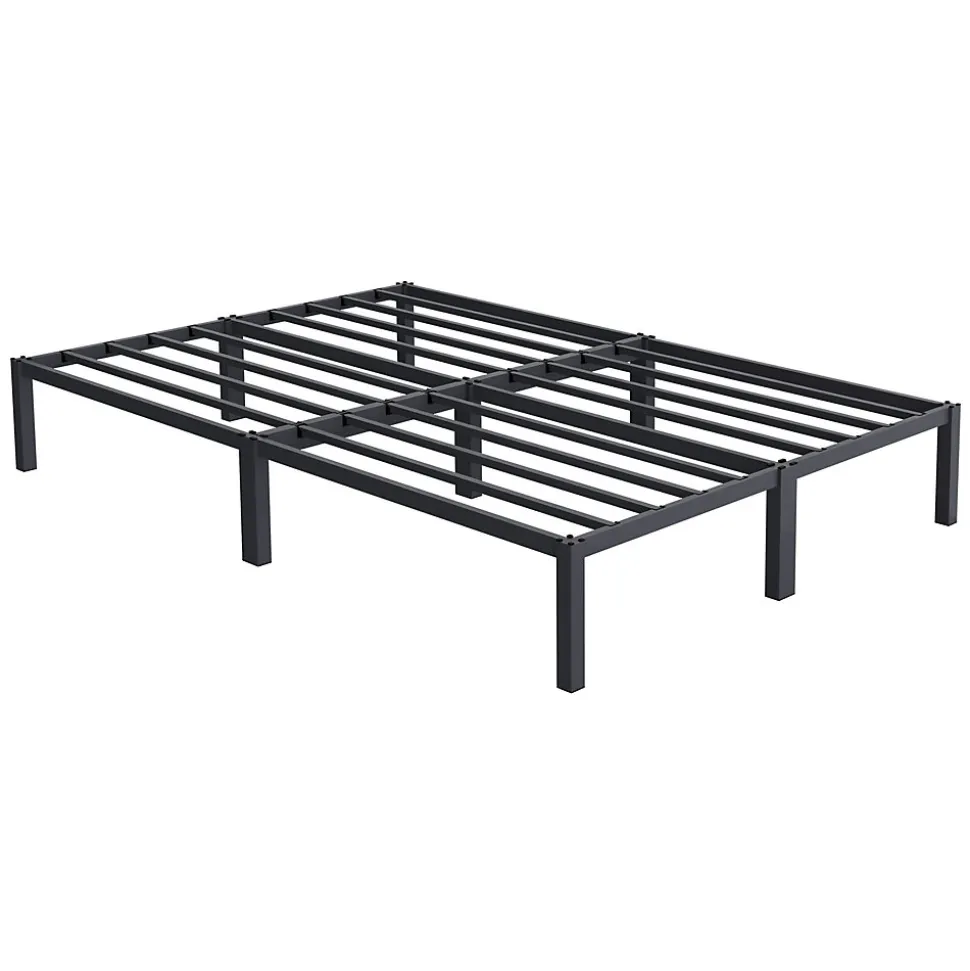 Cadre de lit en acier sommier à lattes anthracite chambre à coucher 140 x 200 cm