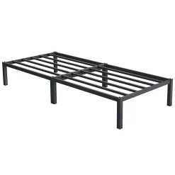 Cadre de lit en acier sommier à lattes anthracite chambre à coucher 90 x 200 cm