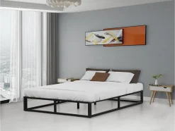 Cadre de lit en métal 140 x 190 cm - Noir