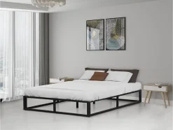 Cadre de lit en métal 160 x 200 cm - Noir