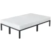 Cadre de lit métal anthracite matelas H:16 cm sommier à lattes intégré 120x200cm