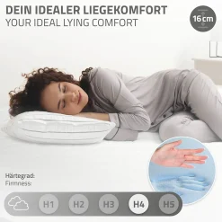 Cadre de lit métal anthracite matelas H:16 cm sommier à lattes intégré 120x200cm