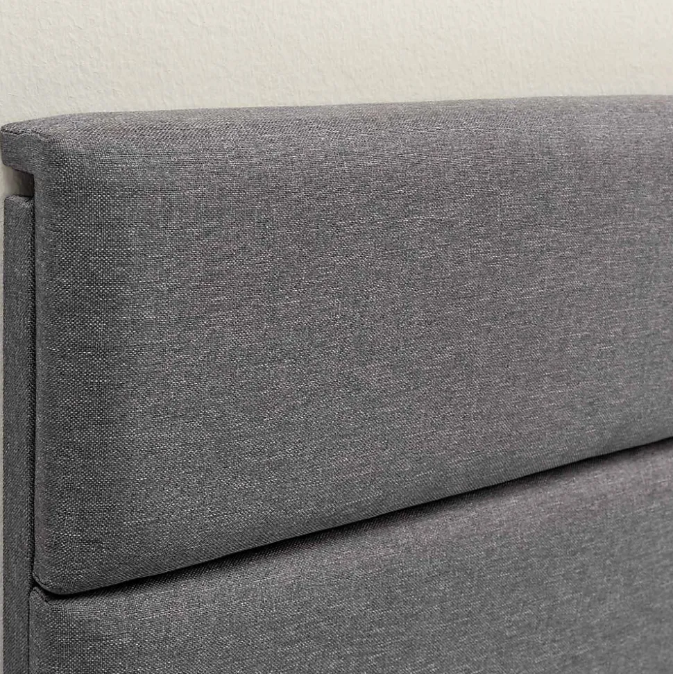 Cadre de lit plateforme Aroma capitonné 30 cm, 90x190 cm, Gris foncé