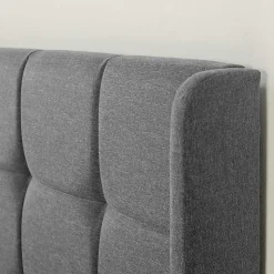 Cadre de lit plateforme Esther capitonné 30 cm, 140x190 cm, Gris foncé