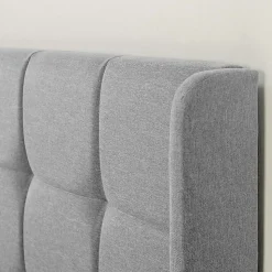 Cadre de lit plateforme Esther capitonné 30 cm, 140x190 cm, Gris clair