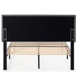 Cadre de lit rembourré Lauren 30 cm, 140 x 190 cm, Gris foncé