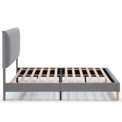 Cadre de lit rembourré Lauren 30 cm, 90 x 190 cm, Gris foncé