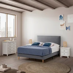 Cadre de lit rembourré Lauren 30 cm, 90 x 190 cm, Gris foncé