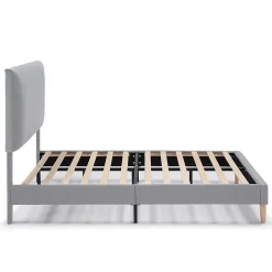 Cadre de lit rembourré Lauren 30 cm, 90 x 190 cm, Gris clair