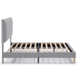 Cadre de lit rembourré Lauren 30 cm, 150 x 190 cm, Gris clair