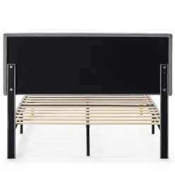 Cadre de lit rembourré Lauren 30 cm, 150 x 190 cm, Gris clair