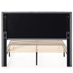 Cadre de lit rembourré Noelia 30 cm, 150x190 cm, Gris foncé