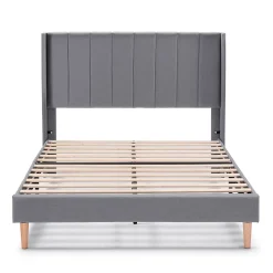 Cadre de lit rembourré Noelia 30 cm, 150x190 cm, Gris foncé