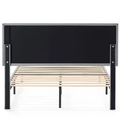 Cadre de lit rembourré Rosi 30 cm, 90x190 cm, Gris clair