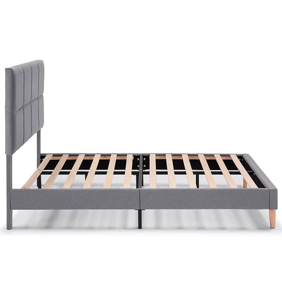 Cadre de lit rembourré Silvi 30 cm, 140x190 cm, Gris foncé