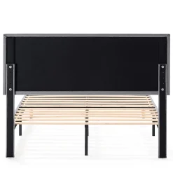 Cadre de lit rembourré Silvi 30 cm, 140x190 cm, Gris foncé