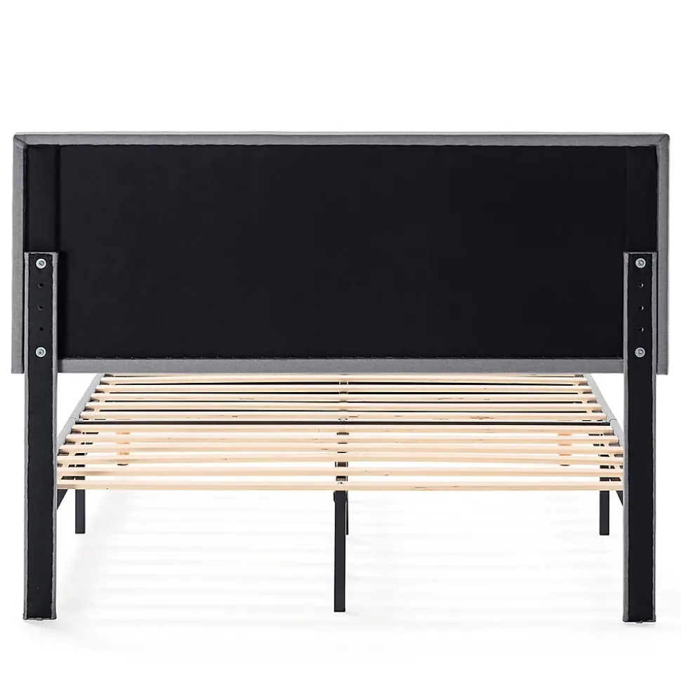 Cadre de lit rembourré Silvi 30 cm, 140x190 cm, Gris foncé