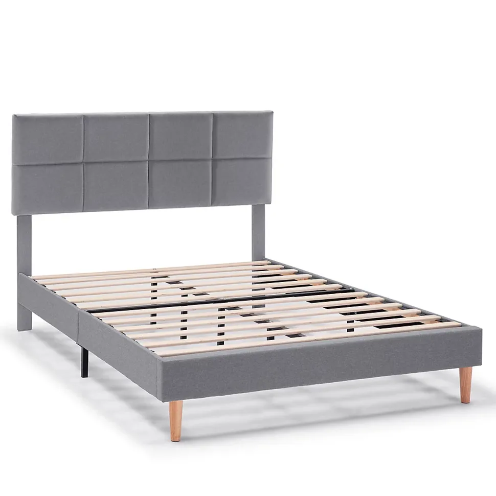 Cadre de lit rembourré Silvi 30 cm, 140x190 cm, Gris foncé